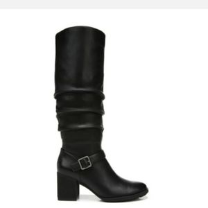 NATURALIZER SOUL FROST TALL LEATHER BLACK BOOT SIZE 9M